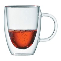 Кружка с ручкой 350 мл, термостойкое стекло, двойные стенки, P.L. Proff Cuisine 92000039