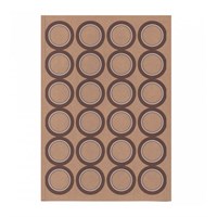 Этикетка бумажная самоклеящаяся крафт, d 4,2 см, 24 наклеек на листе А4, 100 л/уп, Garcia de Pou 81210684