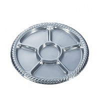 Менажница 1штука, 5 секций, d 30,6 см,серебряная,РЕТ, Garcia de Pou Испания 81211129