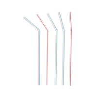 Трубочки для коктейля со сгибом полосатые, 21 см, d 5 мм, 1000 шт 81006403