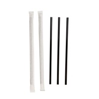 Трубочки для коктейля без изгиба черные 24 см, d 8 мм, в инд.бум.упаковке, 250 шт 81006416