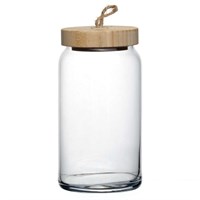 Банка с крышкой «Вуди»стекло,дерево; 1,13л; D=9,H=19см; 81269181