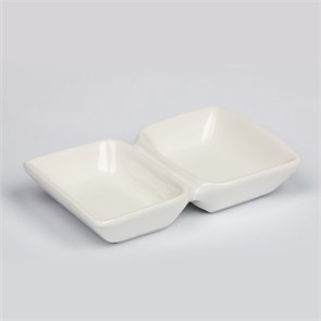 Соусник двойной 12*7.3*2.3, 50*50 мл фарфор, P.L. Proff Cuisine 21708