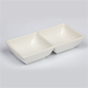 Соусник двойной 14*7*3 cм, 70*70 мл, фарфор, P.L. Proff Cuisine 21710
