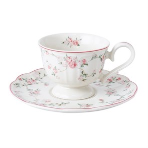 Чайная пара 200 мл,фарфор "NOBLE" серия "Retro Ritz-La Vie En Rose" 21849