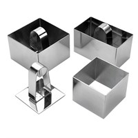 Набор кондитерских выемок 3 шт + пресс (60*60*50 мм/ 71*75*50 мм/ 90*50*50 мм), P.L. Proff Cuisine 99002198