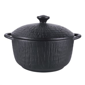 Бульонная чашка с крышкой d=14 см, h=7см , 600мл, серия "Black Raw Wood"  P.L. - ProffCuisine 24392
