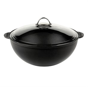 Казан  чугун d=28см, 4 л, с стекл.крышкой  LAVA 24512