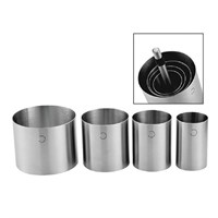 Набор кондитерских колец, 4 шт + пресс (100*80 мм/75*80 мм/62*80 мм/50*80 мм), P.L. Proff Cuisine 99002193