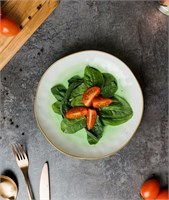 Салатник d=21,5*3,8 см,500мл, фарфор,зеленый цвет 