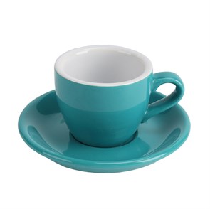 Чашка с блюдцем Barista (Бариста) 80 мл, бирюзовый цвет, P.L. Proff Cuisine 24714