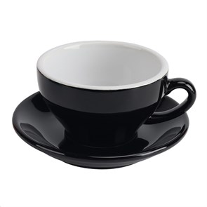 Чашка с блюдцем черная Barista (Бариста) 200 мл, P.L. Proff Cuisine 24715