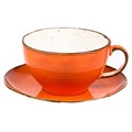Чашка с блюдцем Fusion Orange Sky 375 мл, P.L. Proff Cuisine 1117 - фото 354