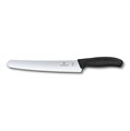 Нож  для хлеба 22 см волнистое лезвие Victorinox чёрный, в блистере 16946 - фото 7902