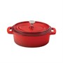 Кастрюля эмалированная с крышкой овальная красная 450 мл, 15,5 см, чугун, P.L. Proff Cuisine 81200103