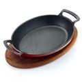 Сковородка овальная с ручками 27,5*20см.чугун эмаль красная на д/подставке LAVA 22089 - фото 9134
