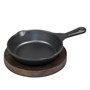 Сковородка алюминиевая черная (12.4*2,5 см) для подачи на деревянной подставке, P.L. Proff Cuisine 81241074