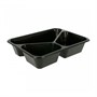 Контейнер трехсекционный, черный, СВЧ, 22,5*17,5*4,5 см, PP, 125 шт/уп (крышка 81210078) 81210317